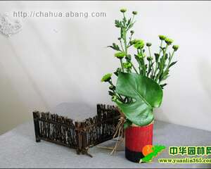 纸筒做花器插花