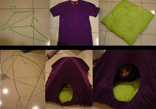 【DIY】简单易做的自制猫帐篷